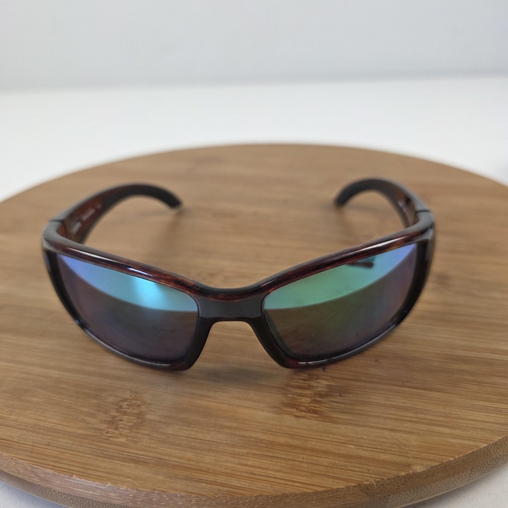 Costa Blackfin Sunglasses Mens 62-17 Brown Tortoise Green Mirrored Wrap Italy